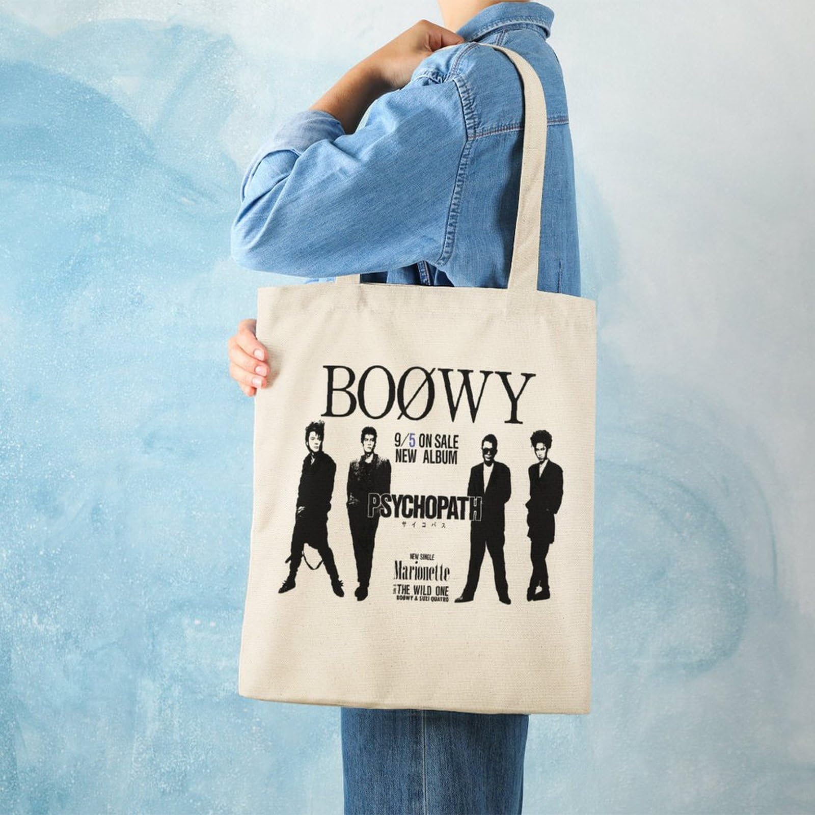 ボウイ☆トートバッグ☆BOOWY☆BOΦWY☆BAG☆黒☆ブラック☆BLACK